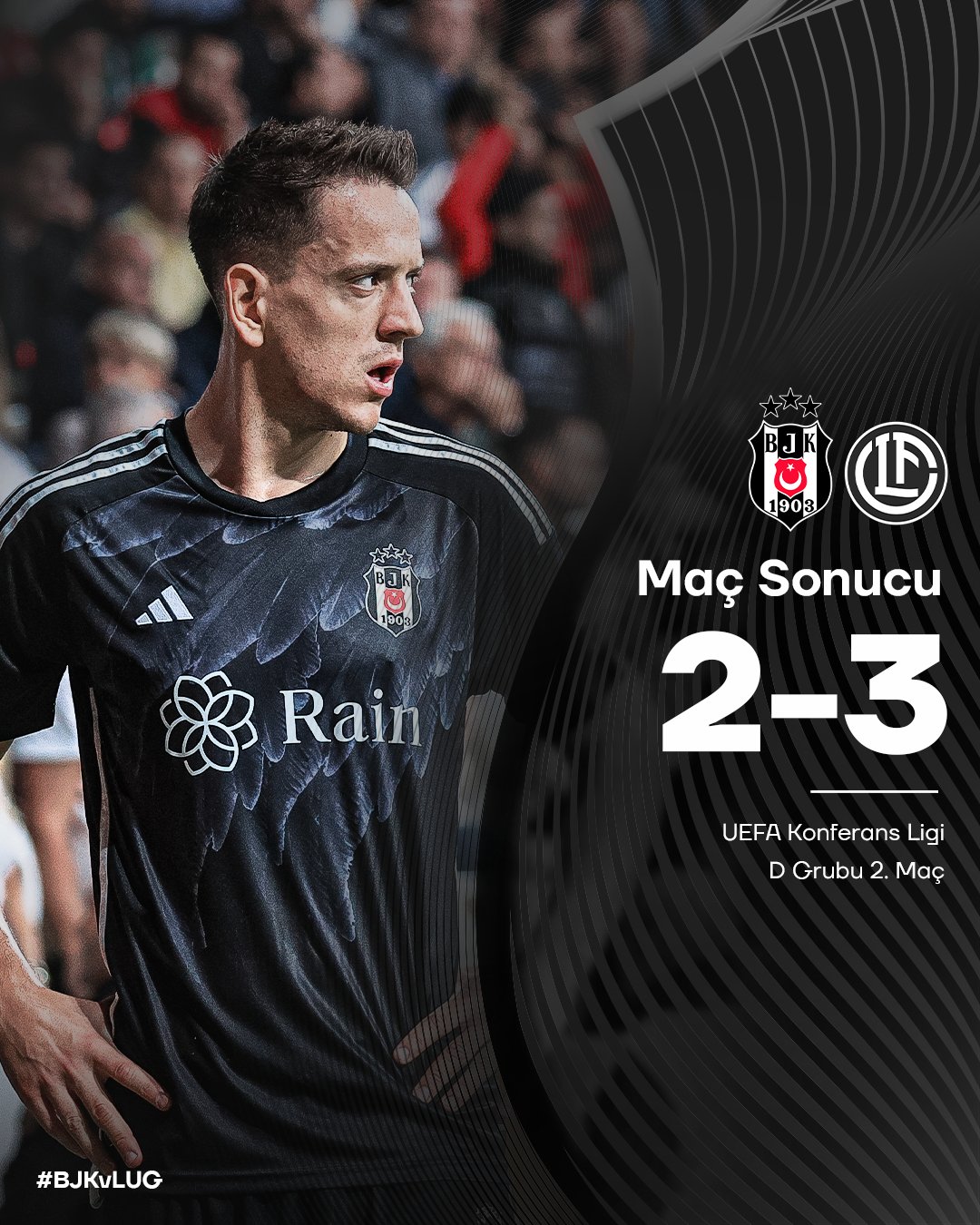 Beşiktaş, Lugano karşısında 3-2'lik skorla mağlup oldu.